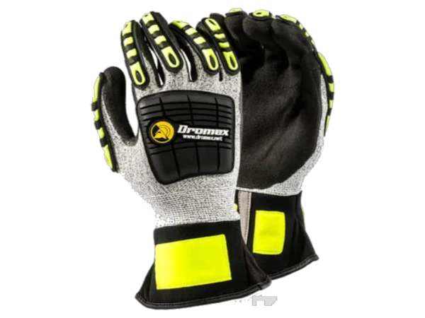 Dromex Mach777 Size 11 Impact Glove Lime/Black Vibro palm.