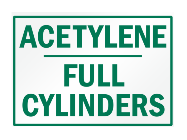 Acetylene Full Cylinder Storage Sign