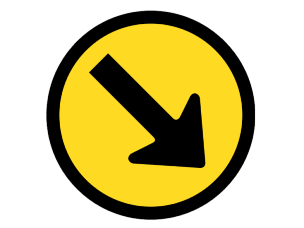 Temporary Keep Right Traffic Sign