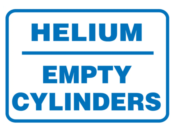 Helium Empty Cylinder Storage Sign
