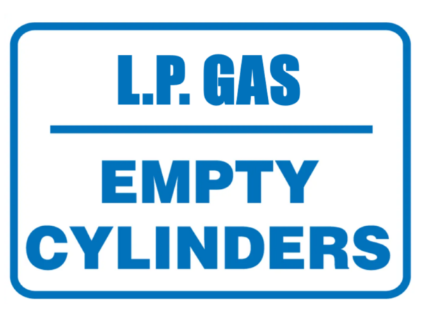 LPG Empty Cylinder Storage Sign