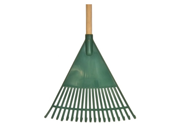 Plastic Leaf Rake with Wooden Handle
