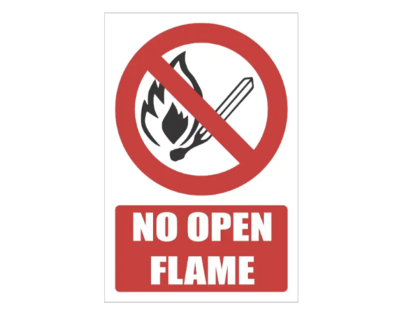 No Open Flame Sign - Informative