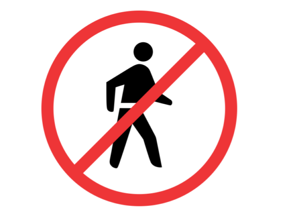No Pedestrian Crossing Sign