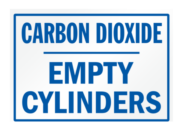 Carbon Dioxide Empty Cylinder Storage Sign