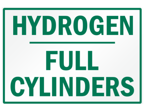 Hydrogen Full Cylinder Storage Sign